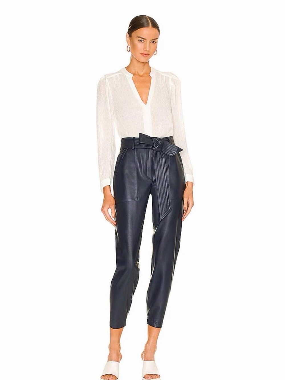 Brochu Walker Tide Navy Faux Leather Jogger. Small. Like new!
